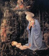 Fra Filippo Lippi The Adoration of the Infant Jesus painting